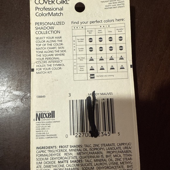 Cover Girl Eyeshadow Professional ColorMatch Moody Mauves 3 Eye Shadow  NOS NEW - Picture 2 of 2